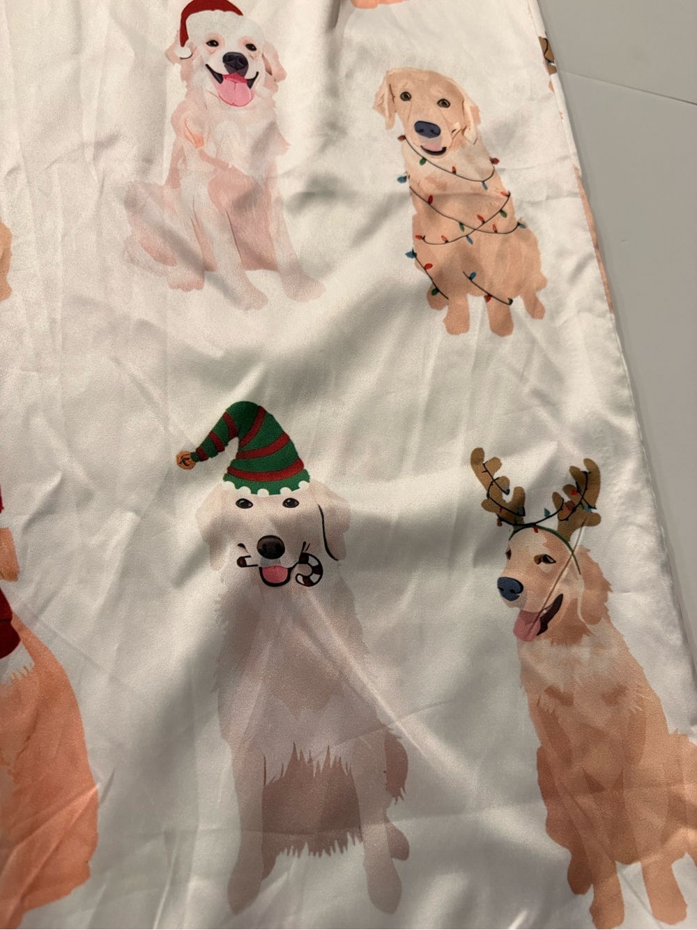 New Women’s White Holiday Dog Golden Retriever Print Pajama Set size XL - Picture 13 of 16